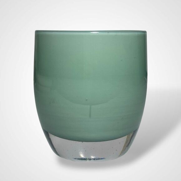Glassybaby Breathe Votive Candle Holder Green Hand Blown Glass Pre Triskelion - Picture 4 of 8